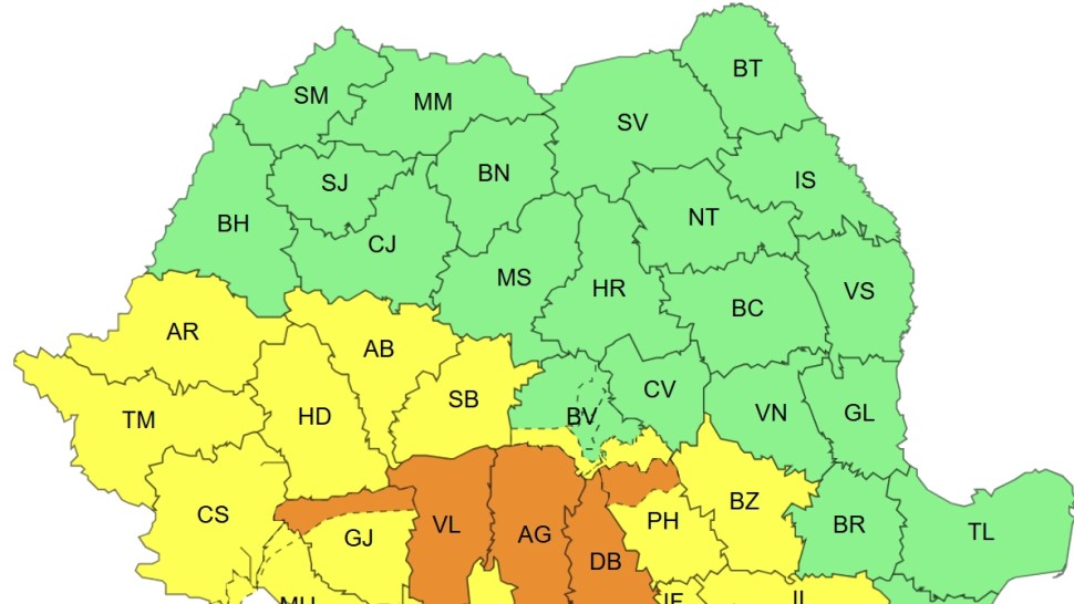 Alerte meteo ANM cod portocaliu și galben inclusiv în București în weekend. Vremea rea face ravagii HARTĂ