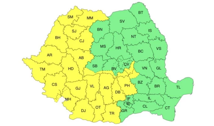 Alertă meteo ANM Cod galben 
