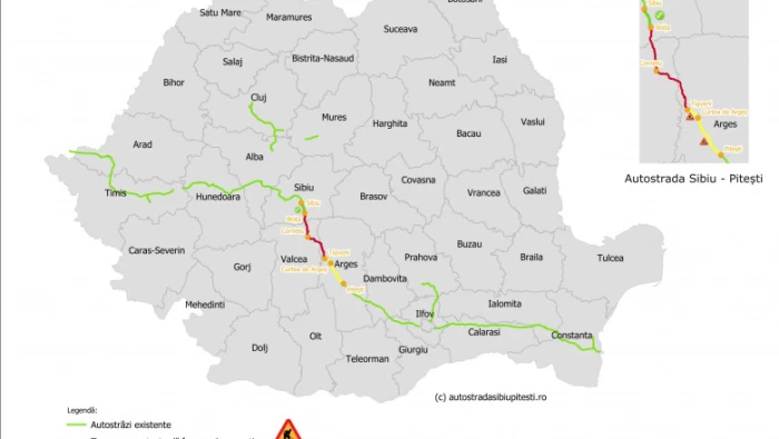 Harta autostrăziifoto: autostradapitestisibiu.ro