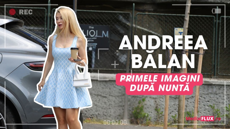 PAPARAZZI Primele imagini cu Andreea Bălan după nuntă Artista vaporoasă pe stradă alături de una dintre fete FOTO