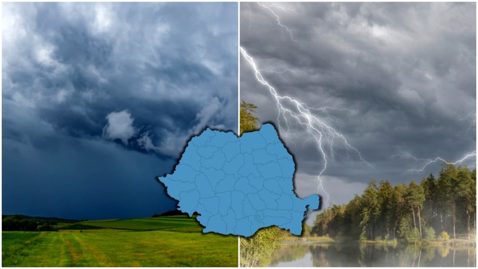 Cod galben de ploi torențiale vijelii și grindină anunță ANM. Avertizarea se prelungește și miercuri HARTĂ