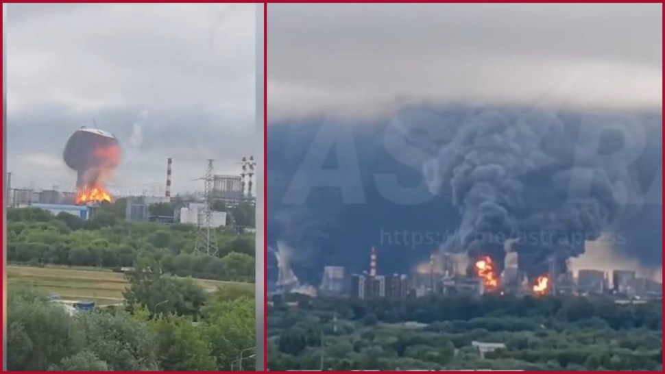 Ucraina a lovit din nou cu drone o importantă rafinărie de petrol din Moscova. Cel mai mare atac asupra capitalei Rusiei de până acum VIDEO