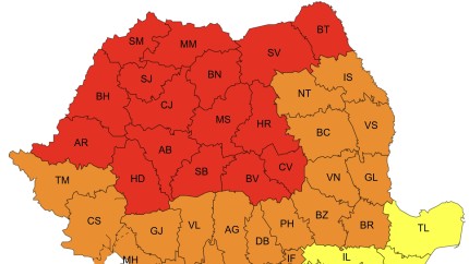 Cod roșu de temperaturi extreme în aproape jumătate de țară De luni codul roşu se extinde și în București HARTĂ