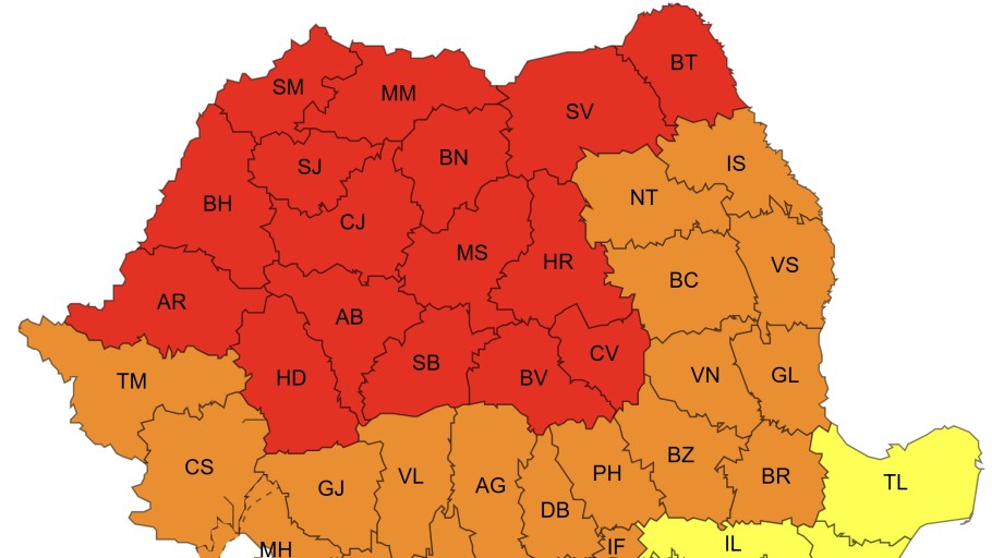 Cod roșu de temperaturi extreme în aproape jumătate de țară De luni codul roşu se extinde și în București HARTĂ