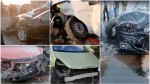 O șoferiță din China a lovit 12 mașini parcate la Dragonul Roșu Două persoane la spital după ce i s-ar fi blocat accelerația VIDEO