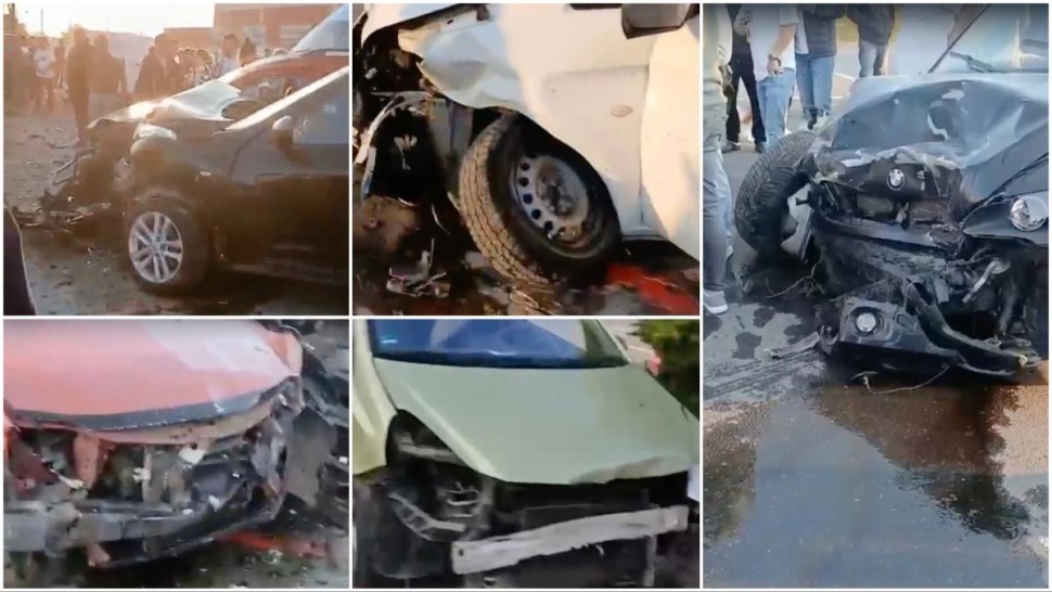 O șoferiță din China a lovit 12 mașini parcate la Dragonul Roșu Două persoane la spital după ce i s-ar fi blocat accelerația VIDEO