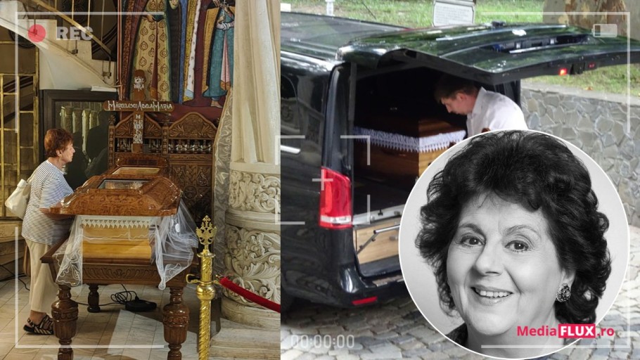 EXCLUSIV Primele imagini de la priveghiul actriței Adela Mărculescu. Trupul neînsuflețit depus la Biserica Sfântul Gheorghe Nou. Unde va fi  înmormântată FOTO și VIDEO