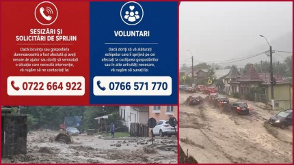 Pompierii intervin pentru scoaterea apei din gospodăriile din Bușteni. Numere de telefon puse la dispoziția celor afectați grav de viitură