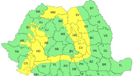 Cod galben ANM de instabilitate atmosferică și averse însemnate cantitativ începând de miercuri HARTĂ