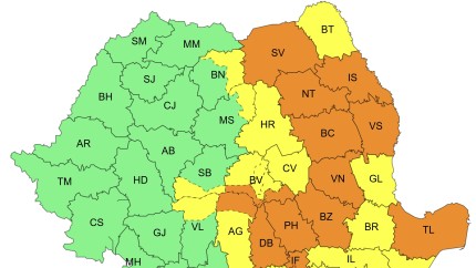 Continuă vijeliile în România Cod portocaliu și galben de furtuni în zeci de județe inclusiv în București și Ilfov. Nici de caniculă nu scăpăm HARTĂ