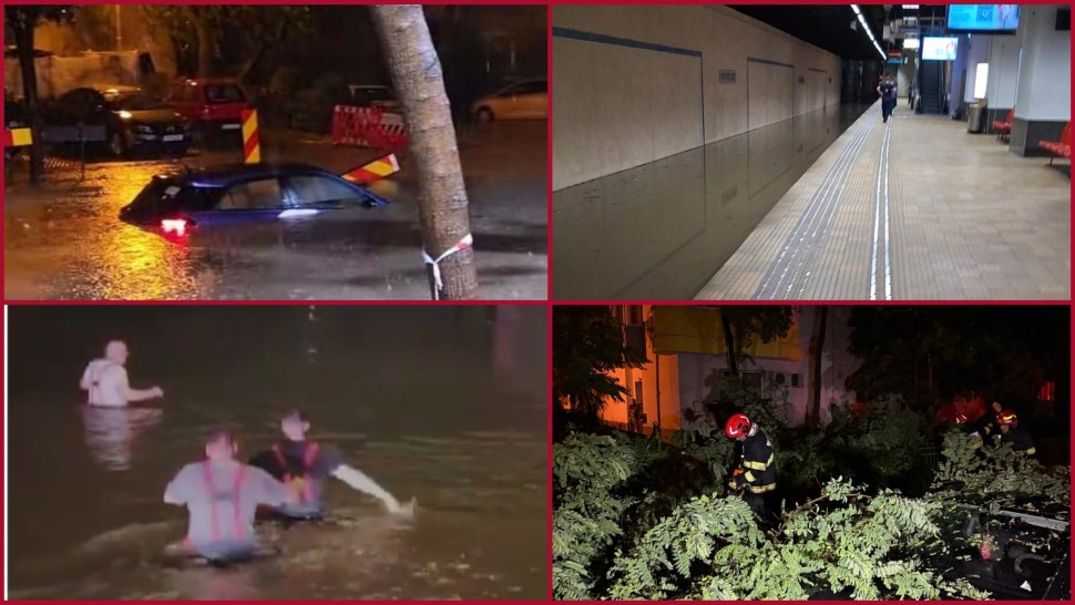Furtuna violentă a făcut ravagii azi-noapte în București și în țară UPDATE Peste 1.400 de intervenții ale ISU 3.200 de apeluri la 112. Stația de metrou Victorie 2 și Pasajul Poligrafiei inundate FOTO și VIDEO