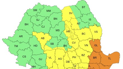 UPDATE Cod roșu de inundații și viituri rapide la noapte. Cod galben și portocaliu de vreme rea în România până joi noaptea Care sunt zonele vizate marți HARTĂ