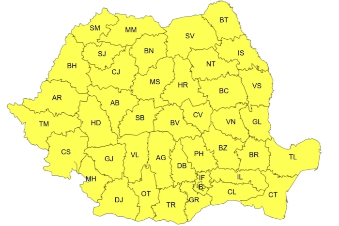 Cod galben de instabilitate în toată țara