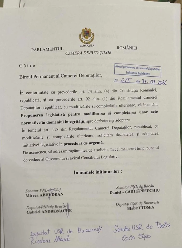 Legea ANI, redepusă la Parlament. Mircea Abrudean: Este un proiect pro-transparenţă şi care respectă Constituţia