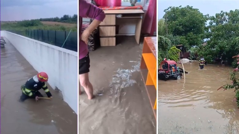 Cod roșu de inundații. Pompierii intervin în mai multe localități din Prahova în urma ploilor torențiale. Ministerul Sănătăţii măsuri pentru protejarea populației