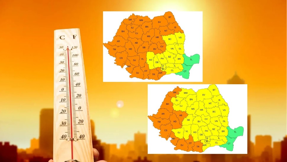 Alertă meteo. ANM extinde codul portocaliu. Peste 40 de grade în țară și nopți tropicale