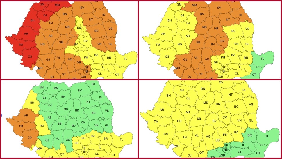 Caniculă și instabilitate atmosferică în România Avertizări cod roșu de Cod portocaliu de furtuni în aproape jumătate de țară
