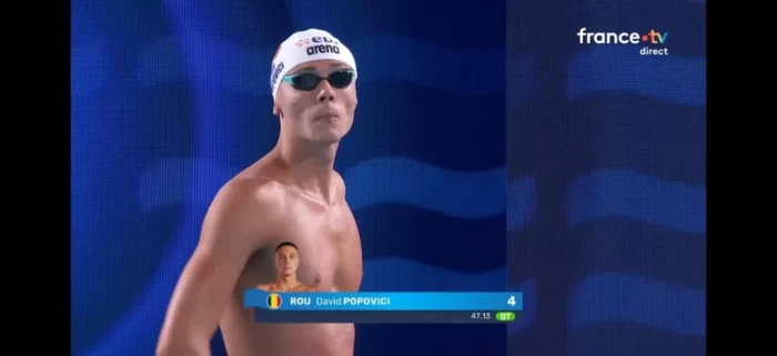 David Popovici, calificare în finală cu record al competiţiei la Campionatul European: Semifinala la 100 m liber, dominată de înotătorul român
