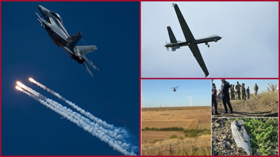 Dronă care a intrat în spațiul aerian național dinspre Moldova doborâtă lângă Galați de piloții spanioli prezenți în România. Anunț oficial MApN