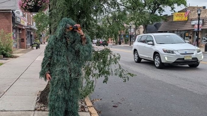 Spaima șoferilor polițistul deghizat în plantă. A dat amenzi pe bandă rulantă în trafic