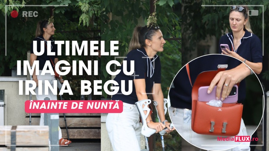 Irina Begu ultimele imagini înainte de căsătorie. Jucătoarea de tenis a avut degetele în ghips dar inelul de logodnă a eclipsat cârjele Foto și Video Paparazzi