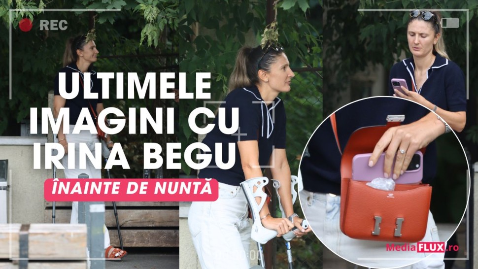 Irina Begu ultimele imagini înainte de căsătorie. Jucătoarea de tenis a avut degetele în ghips dar inelul de logodnă a eclipsat cârjele Foto și Video Paparazzi