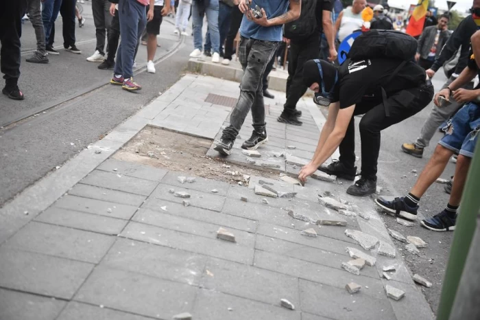 Pagube la protestul fermierilor Foto: Agerpres