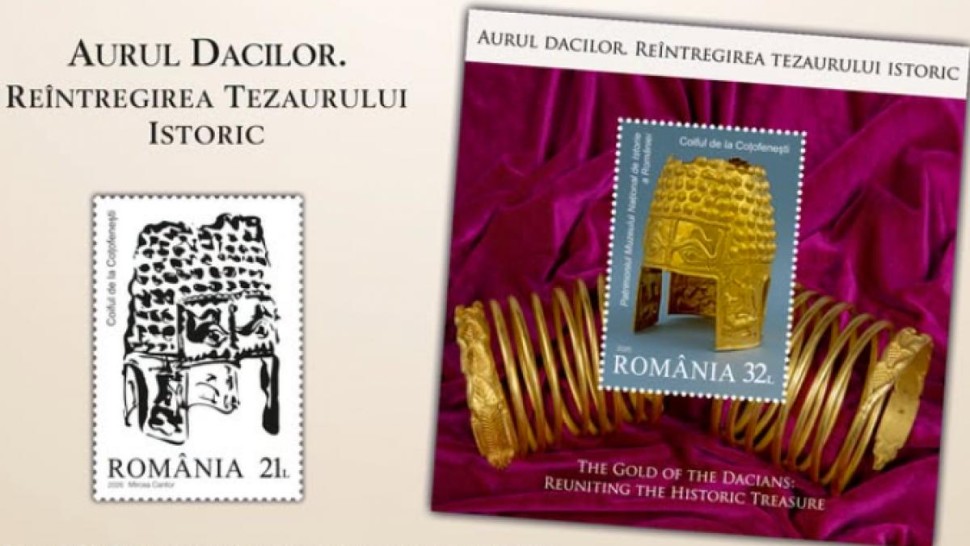 Emisiunea de mărci poştale Aurul dacilor. Reîntregirea Tezaurului Istoric - lansată la Muzeul Naţional de Istorie