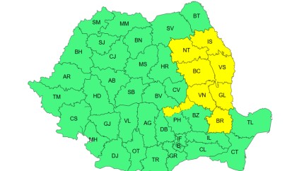Cod galben ANM de instabilitate atmosferică cantităţi însemnate de apă şi intensificări ale vântului. Se vor înregistra şi 40 de litri de apă pe metru pătrat