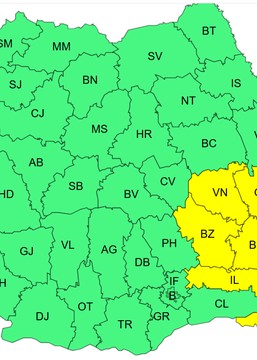 Alertă meteo ANM de vânt în mai multe regiuni până miercuri seară. Șapte județe întră sub cod galben de luni. Vremea în București