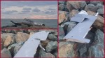 Fragment de dronă găsit sâmbătă dimineața la Agigea de niște pescari | Foto