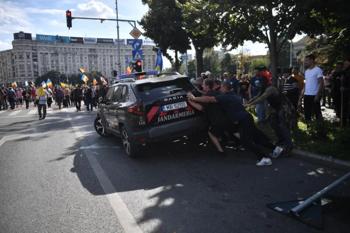 Pagube la protestul fermierilor Foto: Agerpres