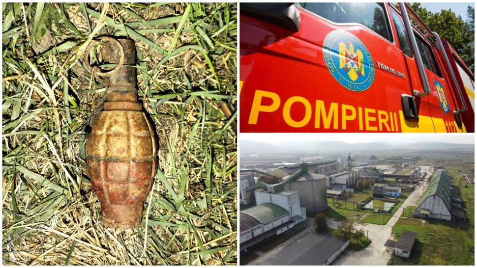 Grenadă găsită în Roman la o fabrică de zahăr. ISU a intervenit de urgență
