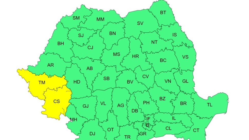 Vânt puternic miercuri și joi cu viteze de până la 70 și izolat 80 de kmh în vestul țării. La București vreme caldă cu maximă de 22 de grade