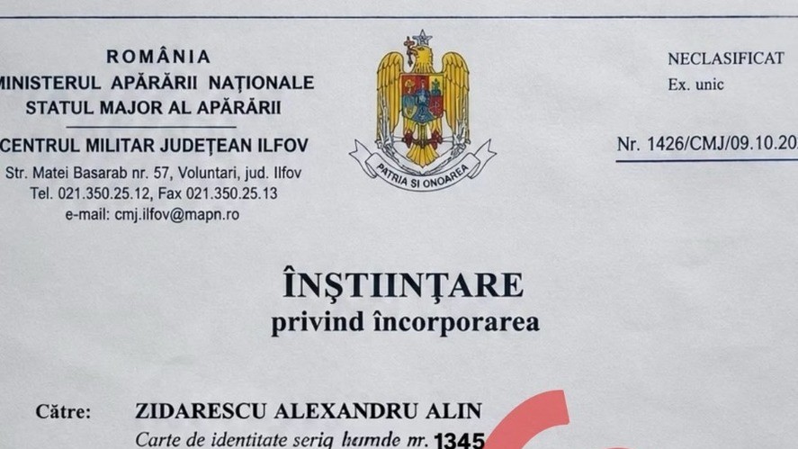 Ordin fals încorporare în armată. MApN acuză dezinformări care au scopul de a crea panică
